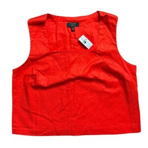 NWT Banana republic sleeveless linen blend sleeveless red/orange top size large.